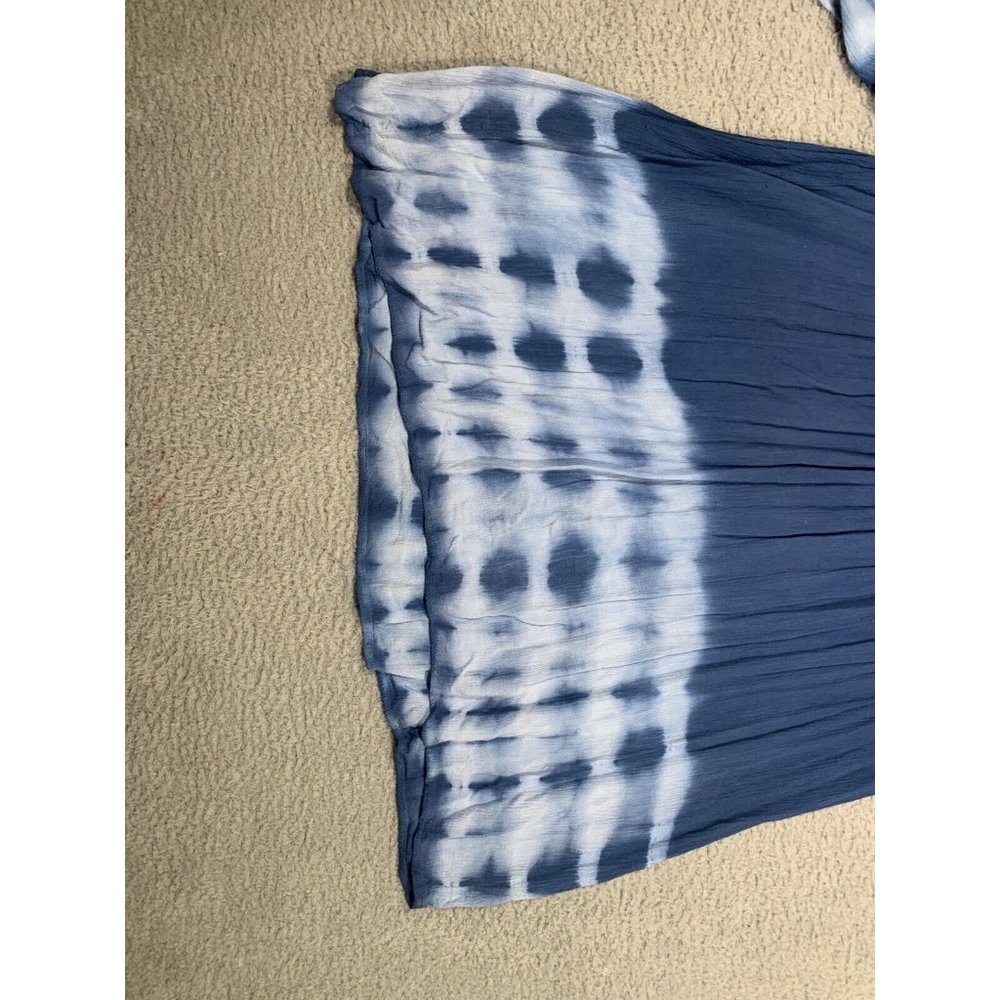 Soft Surroundings Cold Shoulder Tunic Tie Dye Gauze‎ Like Blue Rayon Large L - Picture 4 of 12